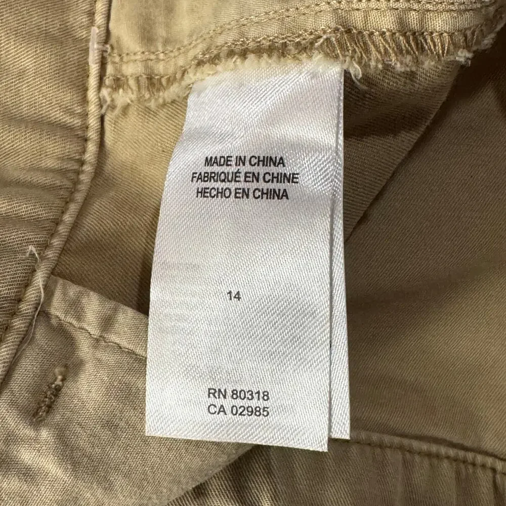 Lucky Brand SZ 14 Pleated Chino Shorts Hi-Rise Pockets Zip-Fly Tan Womens New - Picture 7 of 8
